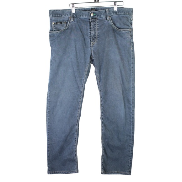 Hugo Boss Maine Regular Fit Men Blue Denim Lightweight Jeans Size 36X32 Stretch - Picture 1 of 16